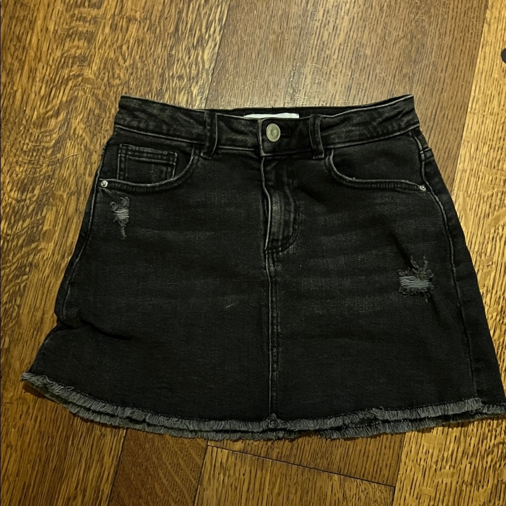 Black Denim Skirt